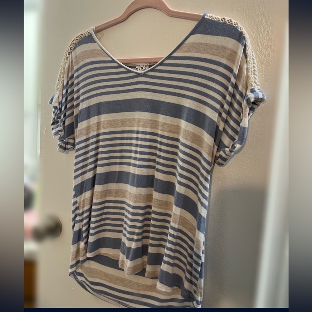 Blue and white stripped blouse